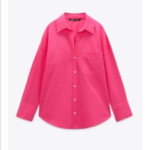 NWT Zara Pink Poplin shirt
